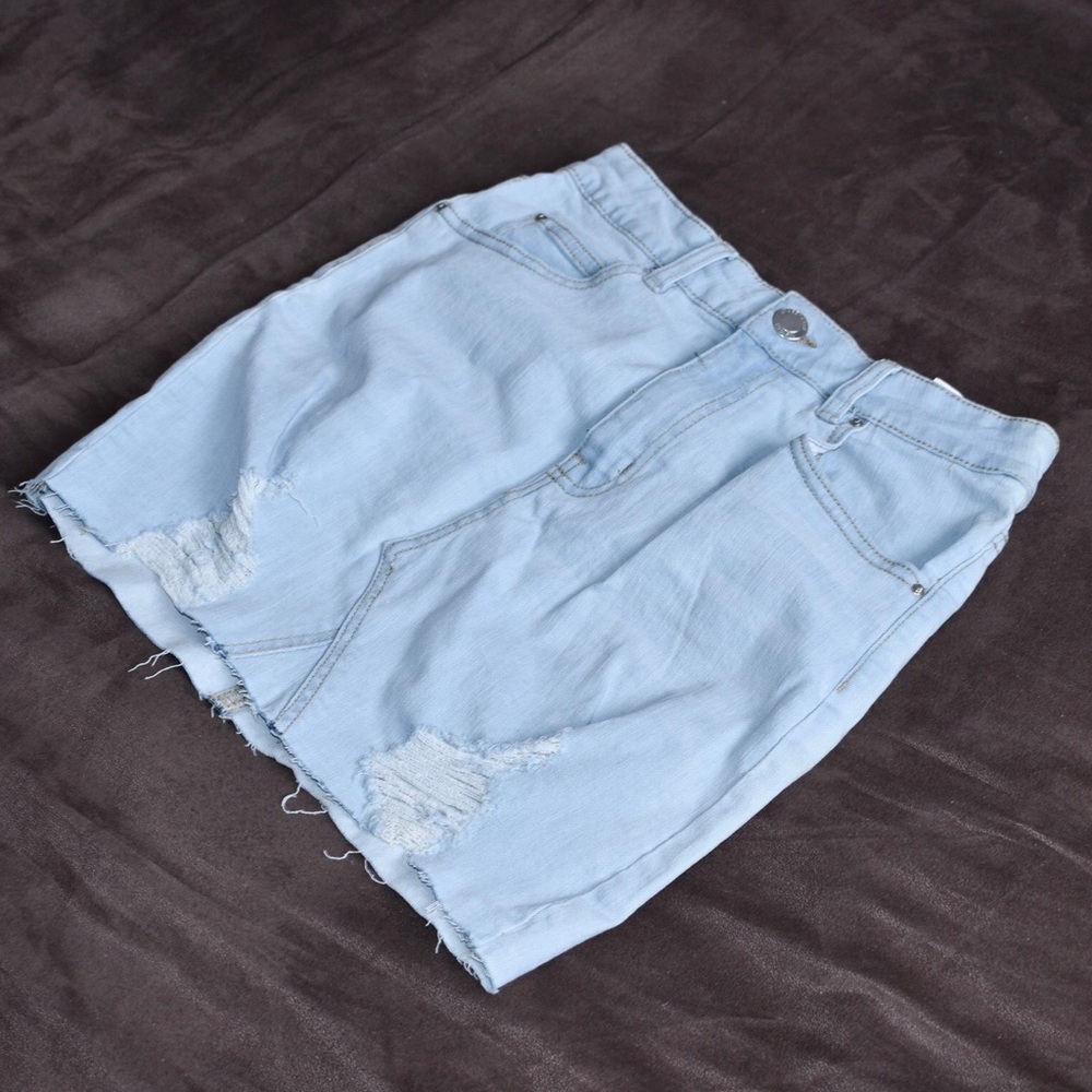 URBAN BEHAVIOR Distressed Denim Mini Skirt